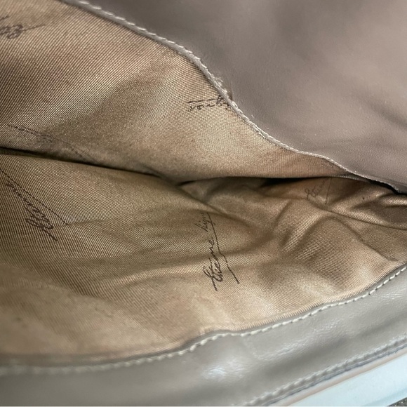 ETIENNE AIGNER Vintage Leather Bag Zipper Greige Taupe Minimalist - Picture 7 of 16